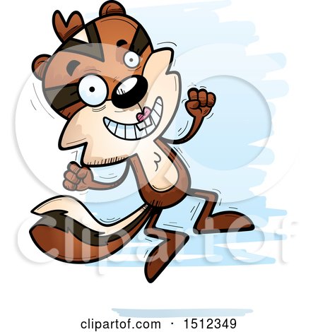 Clipart of a Jumping Female Chipmunk - Royalty Free Vector Illustration by Cory Thoman