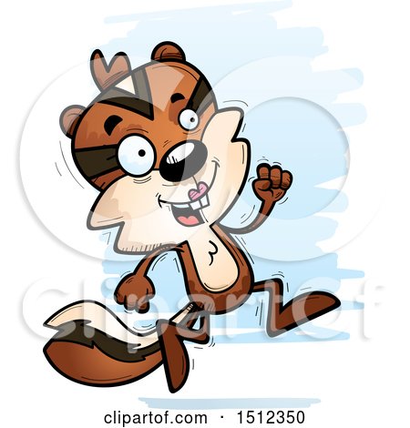 Clipart of a Running Female Chipmunk - Royalty Free Vector Illustration by Cory Thoman