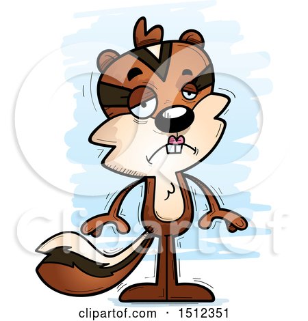 Clipart of a Sad Female Chipmunk - Royalty Free Vector Illustration by Cory Thoman