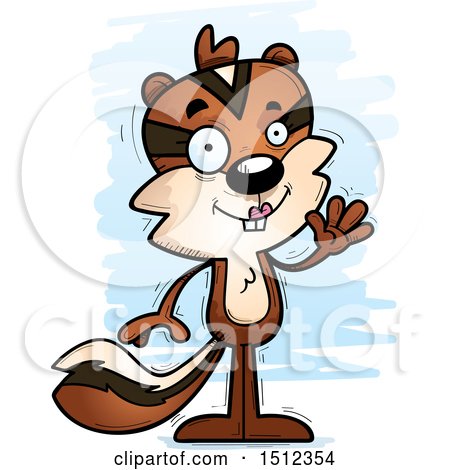 Clipart of a Friendly Waving Female Chipmunk - Royalty Free Vector Illustration by Cory Thoman