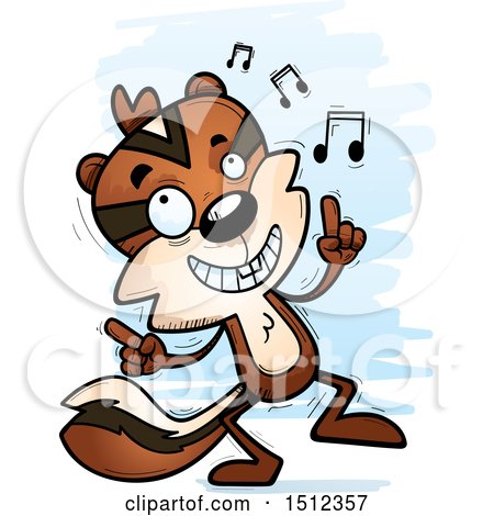 Clipart of a Happy Dancing Male Chipmunk - Royalty Free Vector Illustration by Cory Thoman
