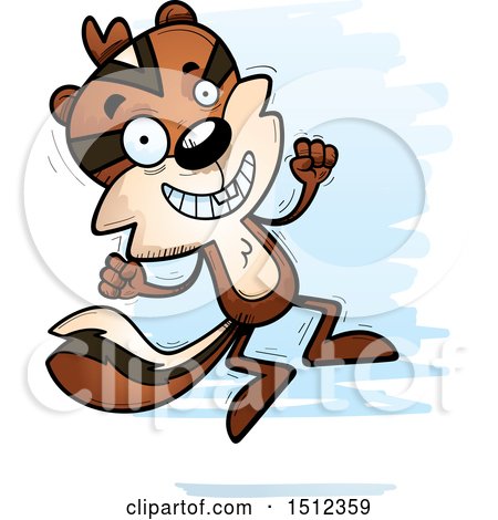Clipart of a Jumping Male Chipmunk - Royalty Free Vector Illustration by Cory Thoman