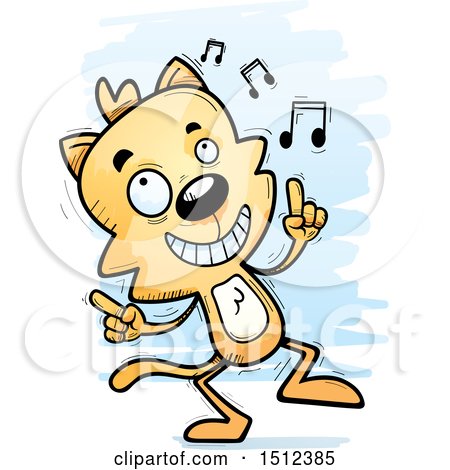 Clipart of a Happy Dancing Male Cat - Royalty Free Vector Illustration by Cory Thoman