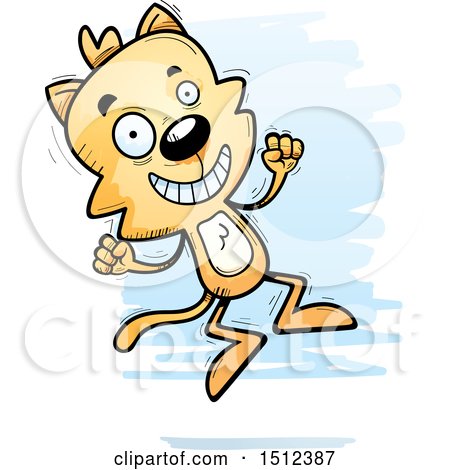 Clipart of a Jumping Male Cat - Royalty Free Vector Illustration by Cory Thoman