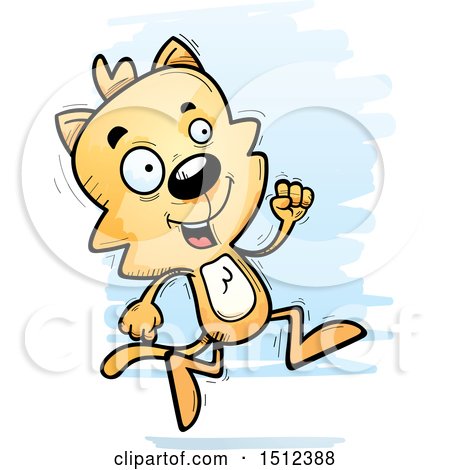 Clipart of a Running Male Cat - Royalty Free Vector Illustration by Cory Thoman