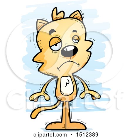 Clipart of a Sad Male Cat - Royalty Free Vector Illustration by Cory Thoman