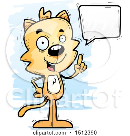 Clipart of a Happy Talking Male Cat - Royalty Free Vector Illustration by Cory Thoman