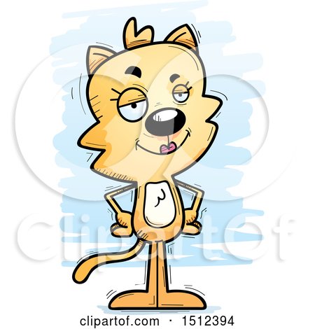 Clipart of a Confident Female Cat - Royalty Free Vector Illustration by Cory Thoman