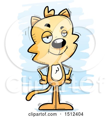 Clipart of a Confident Male Cat - Royalty Free Vector Illustration by Cory Thoman