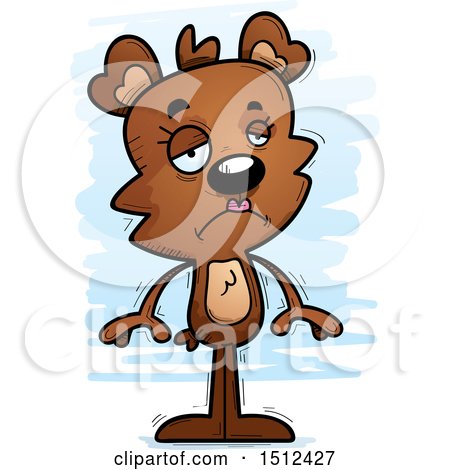 Clipart of a Sad Female Bear - Royalty Free Vector Illustration by Cory Thoman