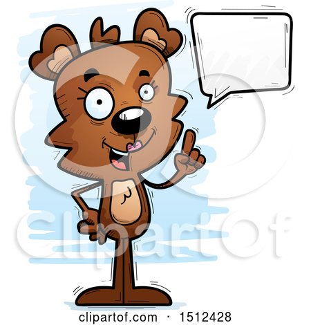 Clipart of a Happy Talking Female Bear - Royalty Free Vector Illustration by Cory Thoman