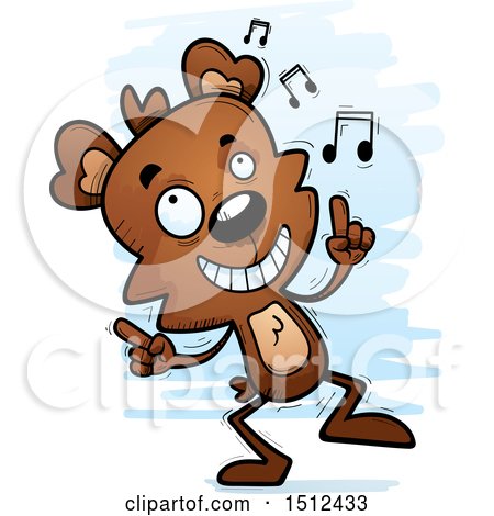 Clipart of a Happy Dancing Male Bear - Royalty Free Vector Illustration by Cory Thoman