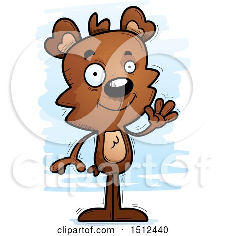 Clipart of a Friendly Waving Male Bear - Royalty Free Vector Illustration by Cory Thoman