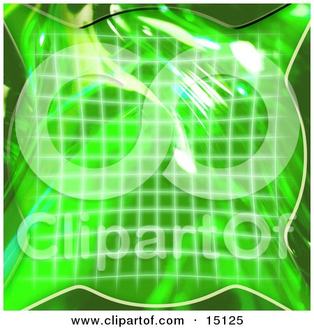 Green Grid And 3d Bubble Clipart Illustration by Anastasiya Maksymenko