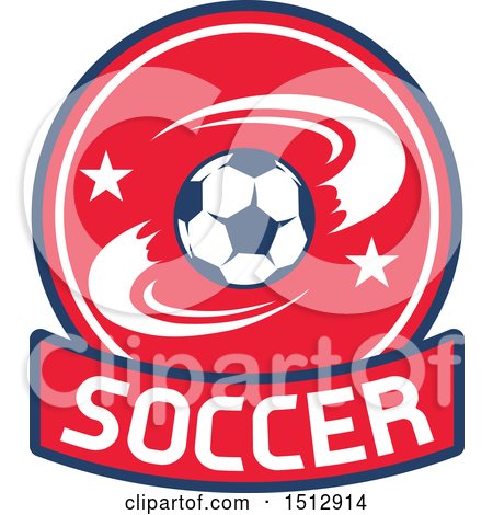 Clipart of a Soccer Ball Design with a Banner - Royalty Free Vector Illustration by Vector Tradition SM