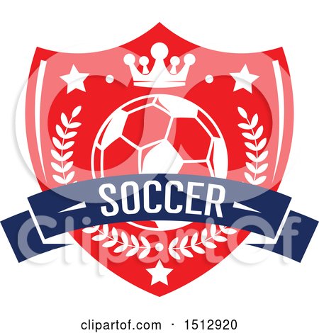 Clipart of a Soccer Ball in a Shield - Royalty Free Vector Illustration by Vector Tradition SM
