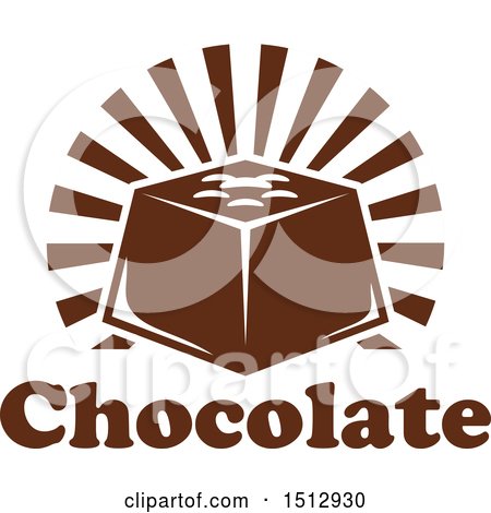 Clipart of a Chocolate Candy with Text and Rays - Royalty Free Vector Illustration by Vector Tradition SM