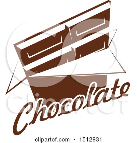 Clipart of a Chocolate Bar with Text and a Peeling Wrapper - Royalty Free Vector Illustration by Vector Tradition SM