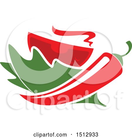 Clipart of a Mexican Chile Pepper, Lettuce and Tomato Design - Royalty Free Vector Illustration by Vector Tradition SM