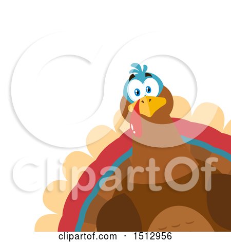 Clipart of a Peeking Thanksgiving Turkey Bird - Royalty Free Vector Illustration by Hit Toon