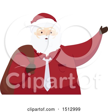 Clipart of a Christmas Santa Claus Presenting - Royalty Free Vector Illustration by BNP Design Studio