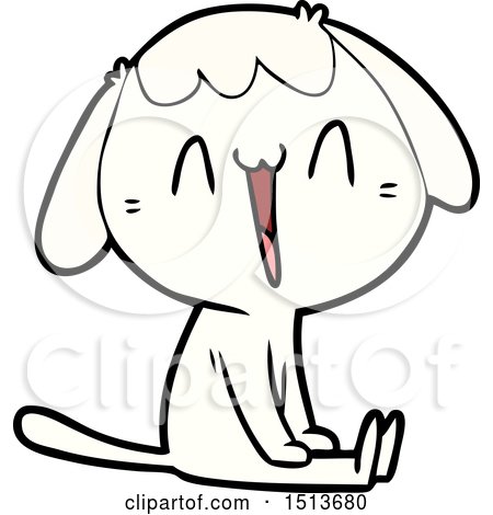 Cartoon Laughing Dog by lineartestpilot