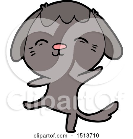 Happy Cartoon Dancing Dog by lineartestpilot