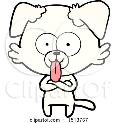 Cartoon Dog with Tongue Sticking out by lineartestpilot