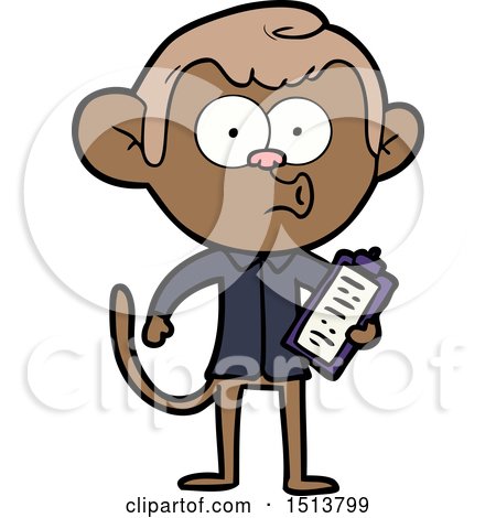 Cartoon Salesman Monkey by lineartestpilot