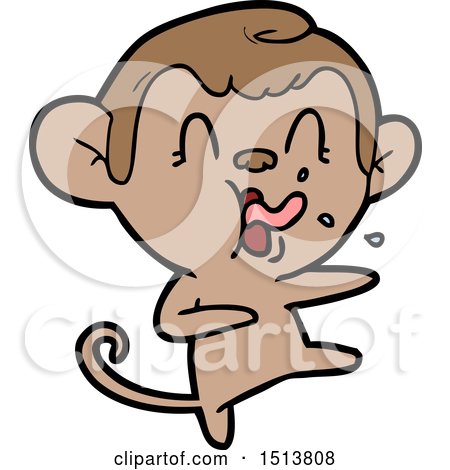 Crazy Cartoon Monkey Dancing by lineartestpilot