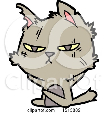 Tough Cartoon Cat by lineartestpilot