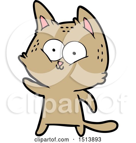 Cartoon Cat Waving by lineartestpilot