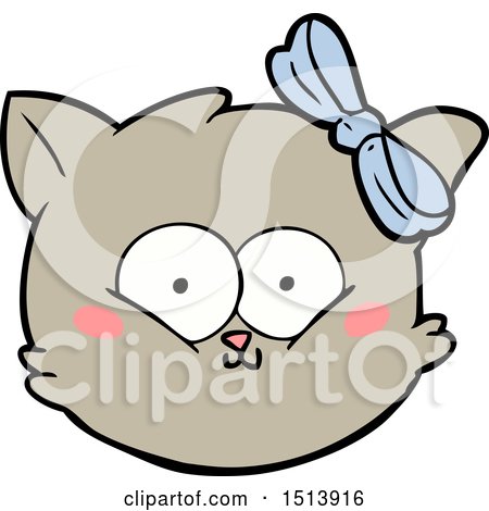 Cute Cartoon Kitten Face by lineartestpilot