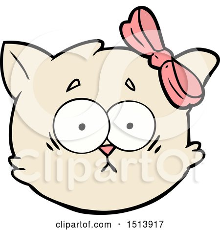 Worried Cartoon Cat Face by lineartestpilot