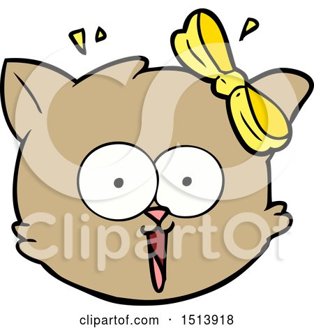Cartoon Surprised Cat Face by lineartestpilot