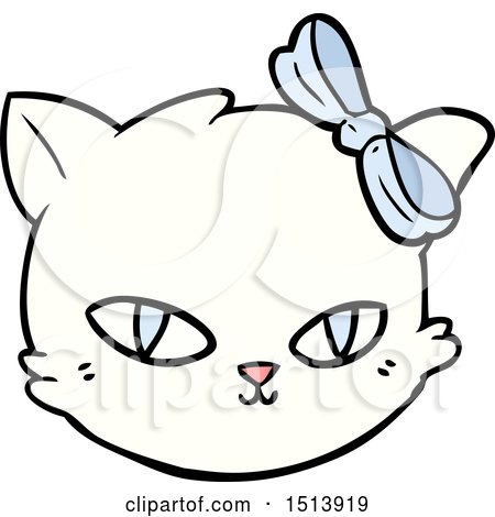 Cartoon Cat Wearing Bow by lineartestpilot
