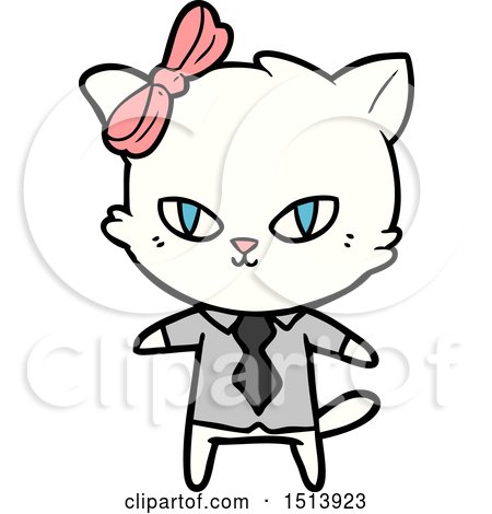 Cute Cartoon Cat Boss by lineartestpilot
