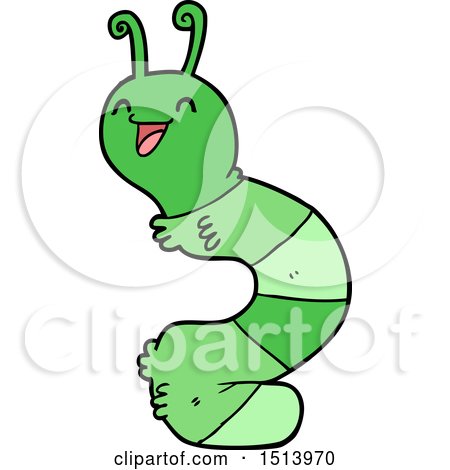 Cartoon Happy Caterpillar by lineartestpilot