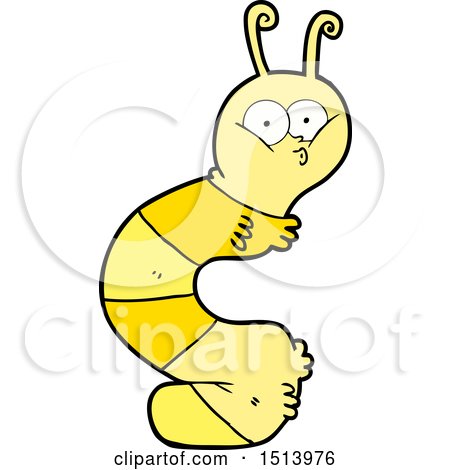 Funny Cartoon Caterpillar by lineartestpilot
