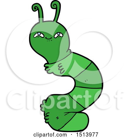 Cartoon Happy Caterpillar by lineartestpilot