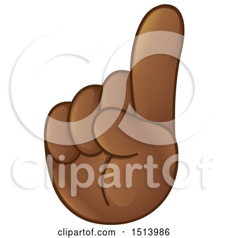 Clipart of an Emoji Hand Holding up a Finger, or Pointing Upwards - Royalty Free Vector Illustration by yayayoyo