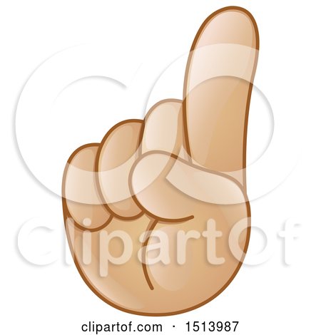 Clipart of an Emoji Hand Holding up a Finger, or Pointing Upwards - Royalty Free Vector Illustration by yayayoyo