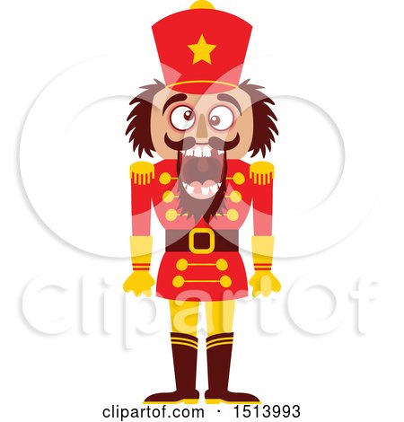 Clipart of a Christmas Nutcracker with Cracked Teeth - Royalty Free Vector Illustration by Zooco