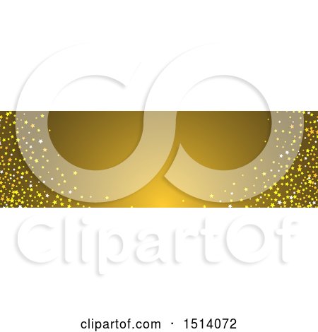 Clipart of a Gold Website Banner Header with Stars - Royalty Free Vector Illustration by KJ Pargeter