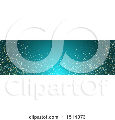 Clipart of a Blue Website Banner Header with Stars - Royalty Free Vector Illustration by KJ Pargeter