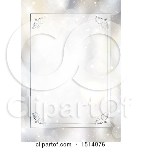Clipart of a Christmas Background of Flares and a Border - Royalty Free Vector Illustration by KJ Pargeter