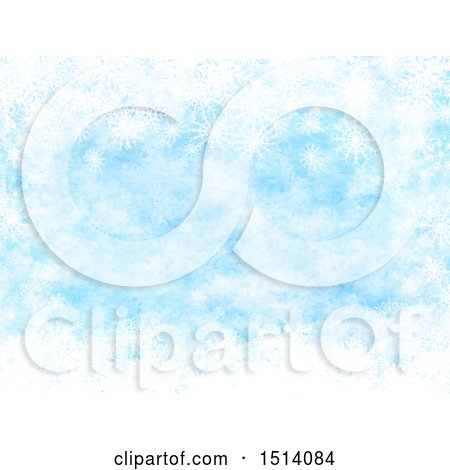 Clipart of a Blue Snowflake Background - Royalty Free Illustration by KJ Pargeter