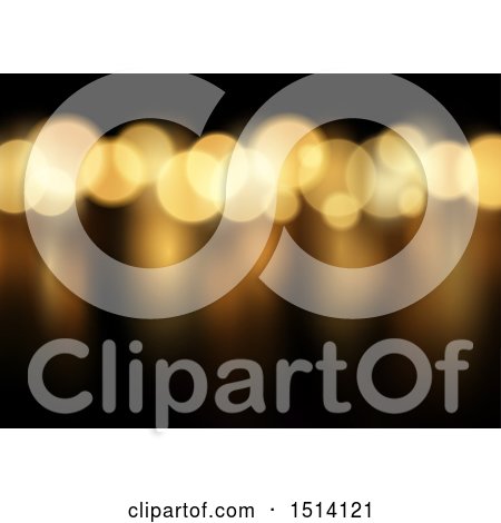 Clipart of a Background of Golden Flare Lights - Royalty Free Vector Illustration by KJ Pargeter