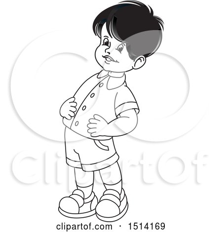 Clipart of a Boy Exercising - Royalty Free Vector Illustration by Lal Perera