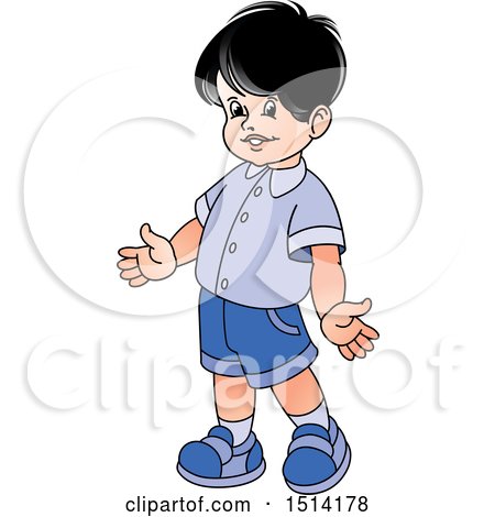 Clipart of a Happy Boy - Royalty Free Vector Illustration by Lal Perera